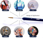 11Pcs Fine Detail Paint Brushes Set Fine Tip Paint Brush Miniature Mini Paints Brush for Watercolor, Oil, Acrylic, Face, Nail, Scale Model Painting Line Drawing (00000#-7#) Dark Blue XZHY