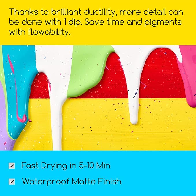 MEEDEN Cobalt Blue Acrylic Paint: Matte Finish 250ml/8.45oz Soft Body Bulk Acrylic Colors in Ergonomic Bottle - Fluid Flow Art Paints for Artists Canvas Painting