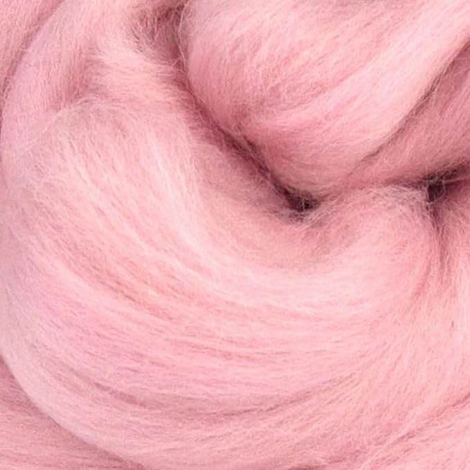 Revolution Fibers Merino Wool Roving | Premium Combed Wool Top | 22 Micron, Perfect for Felting Projects, Spinning, Wall Hangings and Tapestry (Candy Floss)