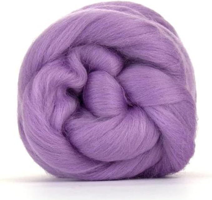 Revolution Fibers Merino Wool Combed Top | 1 lb Premium Wool Roving | 22 Micron, Best Merino Wool for Spinning, Tapestry, Needle Felting, Big Yarn Roving and Wall Hangings (Lavender Purple)