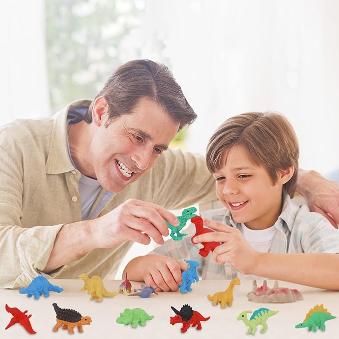 72 Pcs Animal Erasers for Kids, Dinosaur 3D Puzzle Eraser Bulk, Mini Dinosaur Toys, Desk Pets for Students, Classroom Prizes, Party Favors