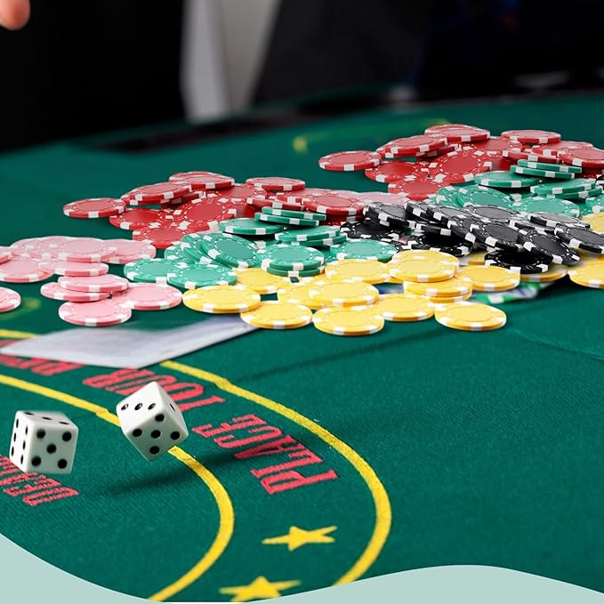 100 Pcs 11.5 Gram Poker Chips ABS Monte Carlo, 40 mm Bingo Chips Tokens Markers Blank Counting Bulk for Blackjack, and Card Night Poker Games