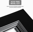 10 Pack Pre-Cut 11 x 14 Black Picture Mats for 8x10 Photos - White Core Bevel Cut Frame Matte, Acid Free, Ideal for Frames/Artwork/Prints