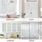 Haton Window Privacy Film, Frosted Glass Static Cling Sun Heat Blocking Window Clings, Frosting Opaque Coverings Stickers Tint for Home Office Door, Non Adhesive, White 29.5" x 78.7"