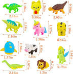 80Pcs Animal Erasers Kids Desk Pets Pencil Erasers 3D Puzzle Eraser Bulk Fun Cute Mini Animal Eraser Toys for Classroom Rewards, Game Prizes, Treasure Box, Easter Egg Fillers