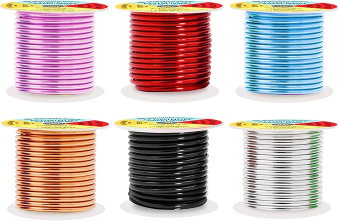 Mandala Crafts 10 Gauge Anodized Aluminum Craft Wire for Jewelry Making - 120 FT Colored Flexible Silver Copper Black Pink Ice Blue Red Wire - Bendable for Bonsai Armature Crafting Sculpting