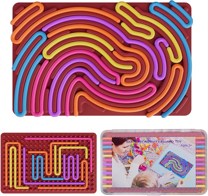 Sensory Fidget Toys for Kids Toddler Boys ,Sensory Activity Board for Stress Anxiety Autistic ADHD, Calm Down Travel Airplane Essentials Toys for 3+ Year Old, Stuffers Gifts for Teen Girls