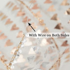 MEEDEE Heart Wired Ribbon - 2.5 Inch Rose Gold & Pink Sheer Organza Ribbon, 25 Yards Roll, Perfect for Valentine Bows & Decor
