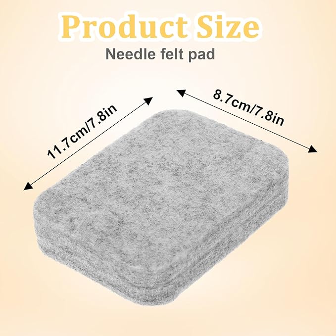 Natural Wool Needled Felting Pad Needle Felting Mat 4.6 * 3.4'' Needle Felting Tools Wool Felt Needle Felting Supplies Felting Tools for Felting Projects Natural Wool Needled Felting Mat