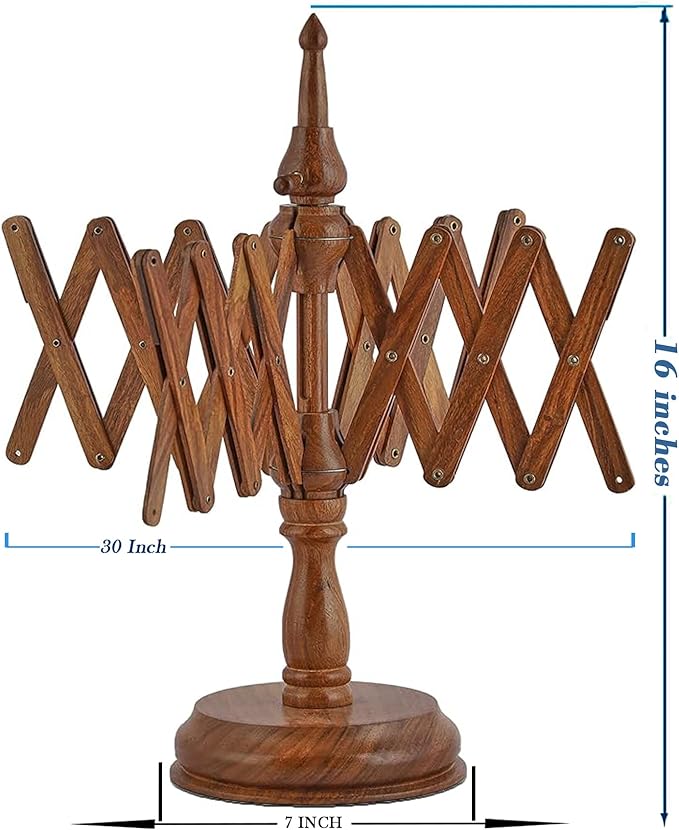 Handcrafted Wooden Table Top Yarn Swift – Rosewood Umbrella Swift for Knitting & Crocheting – Premium Yarn Winder Tool for Crafters & Fiber Artists – Smooth & Durable Design