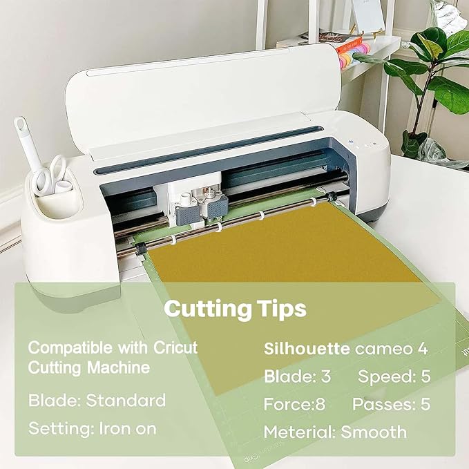 HTVRONT Gold Heat Transfer Vinyl Bundle: 20 Pack 12" x 10" Gold Iron on HTV for T-Shirt, Compatible with Cricut Cutting Machine, Silhouette Cameo or Heat Press Machine