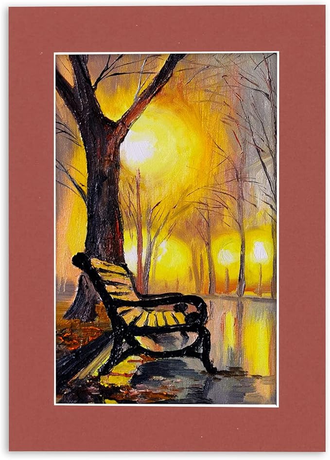 Pack of 25 Acid Free 11x14 Mats Bevel Cut for 8.5x11 Photos - Brick Red Precut Matboards For Pictures, Photos, Framing - 4-ply Thickness