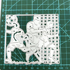 Cutting Dies Metal Stencils Scrapbooking Tools Flowers Lace Frame DIY Embossing Template for Paper Card Making Album Arts Crafts Supplies (Football Team-9.8x9.2cm)