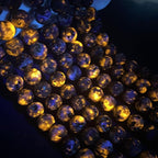 10MM 72pcs Natural Flame Yooperlite Stone Energy Beads Round Loose Beads for Jewelry Making DIY Bracelet Necklace 2 Strands 32"
