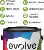 EVOLVE Paint & Primer: Environment-friendly, Low Sheen with One-coat Coverage for Interior & Exterior surfaces (Black Iron, 5-Gallon)