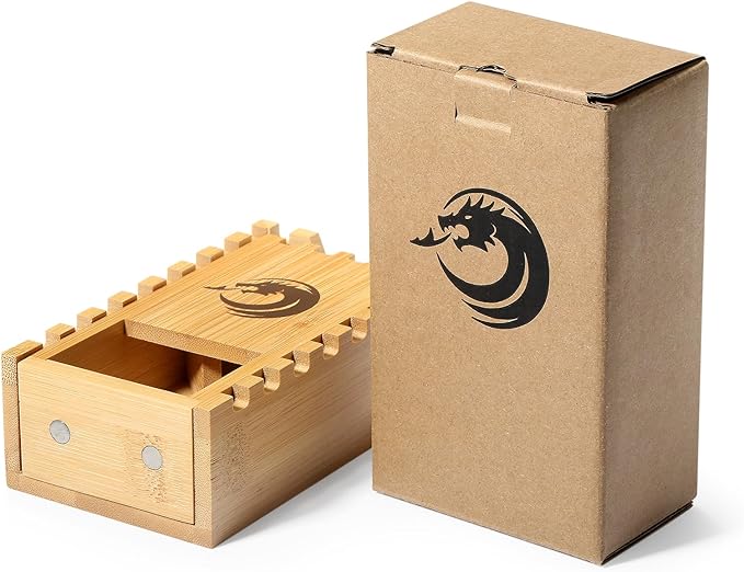 DNDND Bamboo Dice Tower, Folding Dice Tower DND Dice Rolling Tower for Dungeons and Dragons D&D Tabletop Game and RPG Games