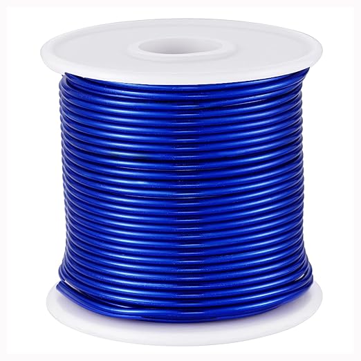 12 Gauge Blue Aluminum Craft Wire (105FT) - Anodized for Jewelry Making, Beading Floral, Plant Gardening, Sculpting & Modeling Craft Wire (Blue #9, 2mm)