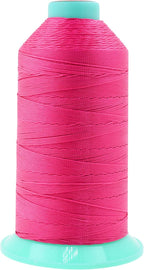 Mandala Crafts Bonded Nylon Thread Hot Pink Heavy Duty Sewing Threads - 415 YDs Size 346 210D T350 Tex 350 Thread for Leather Jeans Weaving Outdoor Marine Upholstery Threads