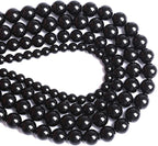 4mm 186pcs Natural Black Agates Onyx Stone Beads Smooth Round Loose Spacer Beads for Jewelry Making DIY Bracelets 32" 2 Strands