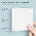 AUREUO Mini Stretched Canvas - 4x4 Inch/24 Pack - 2/5 Inch Profile Small Square Canvas - Gift Set Bulk Pack Canvases for Acrylic Painting & Craft