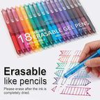 Vanstek 18 Colors Retractable Erasable Gel Pens Clicker, Fine Point(0.7), Make Mistakes Disappear, Premium Comfort Grip for Drawing Writing Planner and Crossword Puzzles
