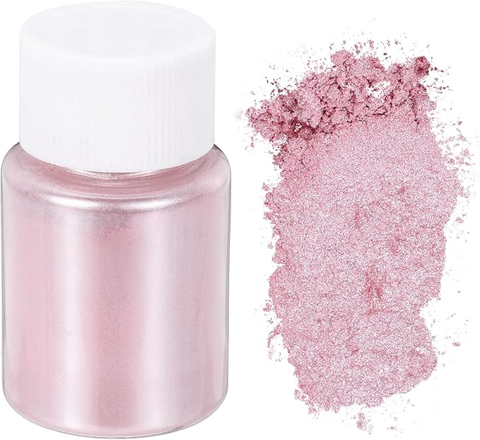 uxcell 10g/0.35oz Cosmetic Grade Mica Powder, 600 Mesh Mica Powder Natural Resin Epoxy Pigment Powders for Casting Resin, Candle Dye, DIY Nail Polish and Lip Gloss, Light Pink