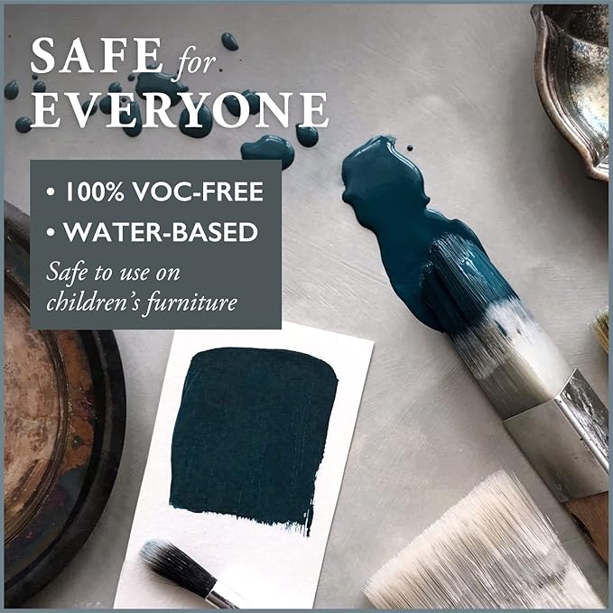 AMY HOWARD AT HOME Chalk-Based One Step Paint for Furniture, Cabinetry, Decor, Finish, and More | No Stripping, Sanding, or Priming | Dark Base | 32 Ounce | Brooks Grey