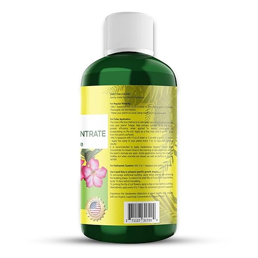 Liquid Kelp Fertilizer for Desert Rose - Plant Food for Adenium & Desert Plants - Organic Seaweed Fertilizer for Robust Growth and Blooms (16 OZ)