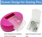 Hilltian 2 Pieces Magnetic Pin Cushion, Magnetic Pin Holder with Pin Cushion Wristband for Sewing, Pink