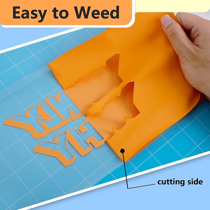 RENLITONG Matte Yellow Orange Iron on Vinyl Roll - 12Inch x 13ft HTV Heat Transfer Vinyl for T-Shirt, HTV Rolls for All Cutter Machine - Easy to Cut & Weed for Heat Transfer Design