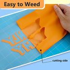 RENLITONG Matte Yellow Orange Iron on Vinyl Roll - 12Inch x 13ft HTV Heat Transfer Vinyl for T-Shirt, HTV Rolls for All Cutter Machine - Easy to Cut & Weed for Heat Transfer Design