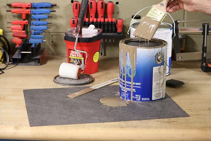 PIG Absorbent Mat Roll for Oil and Other Liquids | 1 Lightweight Mat Roll | 15" W x 50' L | Absorbs up to 3.3 gal per Roll | Gray | PM50435