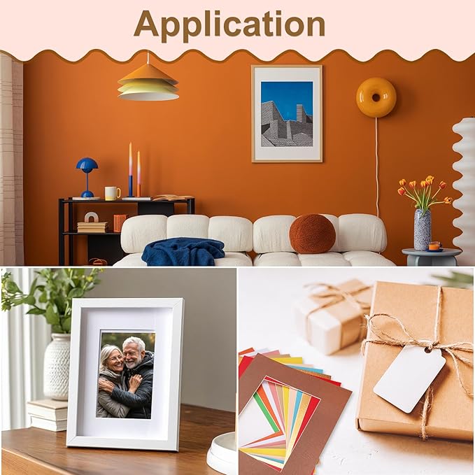 uxcell Picture Mats, 8 x 10 Mat Board Center for 5 x 7 Pictures Acid Free White Core Bevel Cut Frame Mattes with Backing for Display Art Measuring, Green