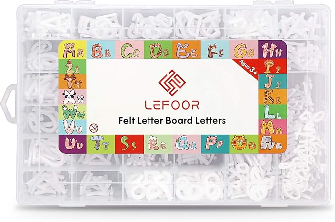 Letter Board Letters Only,646 PRE-Cut Characters (3/4 and 1 Inch,White) with Sorting Tray,Felt Letter Board Letters (Choice B)