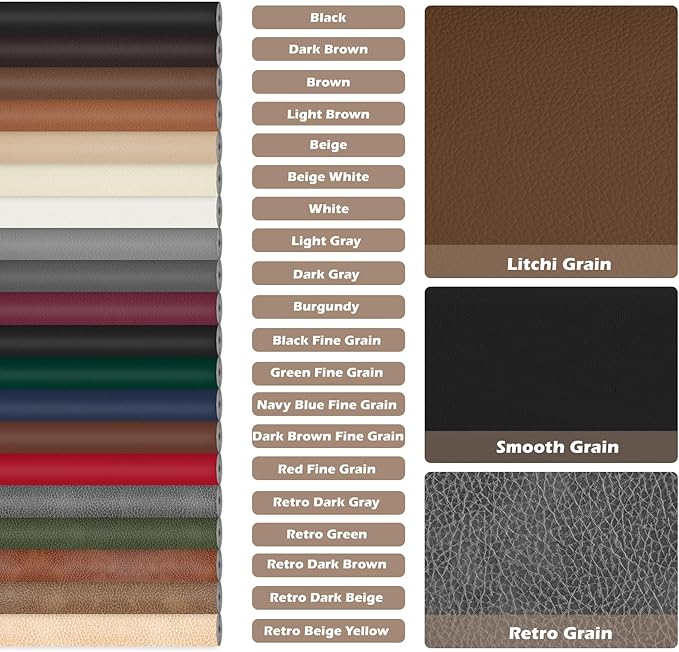 Leather Repair Tape, 23.6x79 inch Leather Patches for Furniture, Self Adhesive Leather Repair Patch for Sofas, Couches, Leather Covers, Seats, Chairs, Vinyl Repair Tape Light Gray