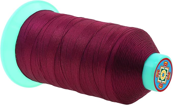 Mandala Crafts Bonded Nylon Thread Burgundy Heavy Duty Sewing Threads - 1250 YDs Size 138 420D T135 Tex 135 Thread for Leather Jeans Weaving Outdoor Marine Upholstery Threads