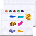 DUGATO Large Paint Palette Trays (2 Pack, 10x13) - 20-Well Plastic Mixing Palettes for Acrylic, Oil, Watercolor & Gouache Paints - Artist Supplies