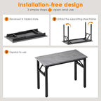 Need Folding Computer Desk - 31.5 Inch Foldable Office Writing Work Study Kids Student Teacher Home Bedroom Table for Small Space, Grey
