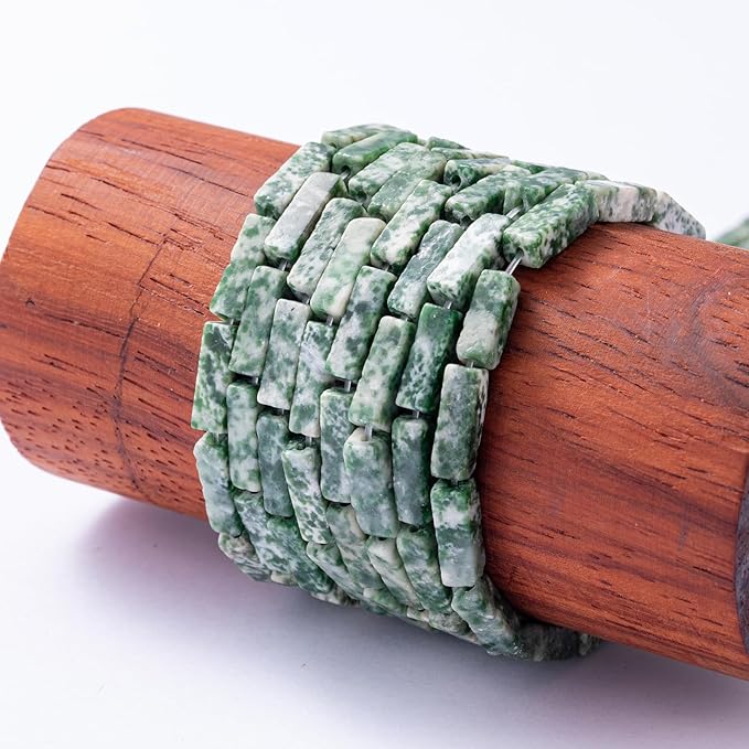 Natural African Jade Rectangle Tube Beads 4x13mm 38cm/str Loose Semi Gemstone Stone Beads for Making Bracelets Necklace Earrings