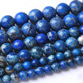 48PCS 8MM Lapis Blue Beads Stone Energy Healing Beads for DIY Jewelry Bracelet Necklace Making 15Inch