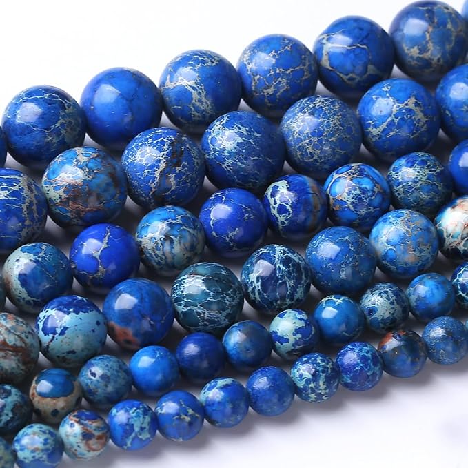 48PCS 8MM Lapis Blue Beads Stone Energy Healing Beads for DIY Jewelry Bracelet Necklace Making 15Inch
