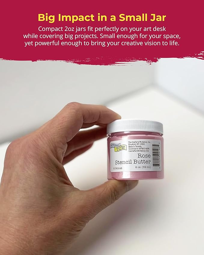 The Crafter's Workshop Stencil Butter — Boutique Texture Paste Gift Set for Artists & Crafters — Metallic Texture Paste for Canvas, Journals, DIY Cards — 39 Piece Set