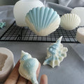4 Pack Silicone Conch Resin Sea Shell Mold For Candles and Soap - Candle Making Mold