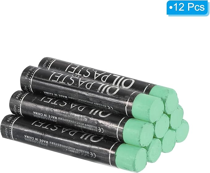 PATIKIL Dark Green Oil Pastels, 12Pcs Soft Oil Crayons Creamy Pastels Stick Art Supplies for Art Painting Drawing Blending Graffiti for Artists Beginners
