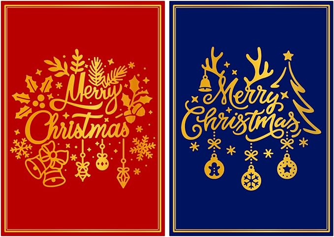 ORIGACH 2 PCS Merry Christmas Hot Foil Plate for Card Making DIY Scrapbooking Paper Decor Embossing Foil Handmade Craft