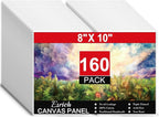 ESRICH Canvases for Painting 8x10, 160 Pack Canvas Boards for Painting Cotton Primed Acid Free Blank Canvas Panels for Oil Paint, Watercolor, Acrylic Paint, Gouache and Tempera.