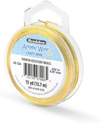 Artistic Wire, 20 Gauge Tarnish Resistant Brass Craft Wire, 15 yd