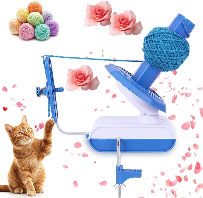Electric Yarn Winder，13 oz Electric Yarn Ball Winder for Crocheting，Automatic Yarn Spinner Wool Winder, Compact Yarn Cake Winder with Strong Tension Stepless Speed, Ideal Helper for Knitting Lovers