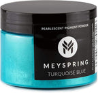 MEYSPRING Turquoise Blue Mica Powder - 50g - Epoxy Resin Color Pigment - Teal Mica Powder for Resin Ocean Art, River Tables, Woodworking - Cosmetic Grade