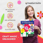 FreshCut Crafts: 280 Pieces of DIY Flower Cutouts with IDEA Guide - 2-Sided Punch Out Tulips, Daisies, Daffodils, Flowers Ideal for Spring Craft Projects, and Mother's Day DIY Gift Craft